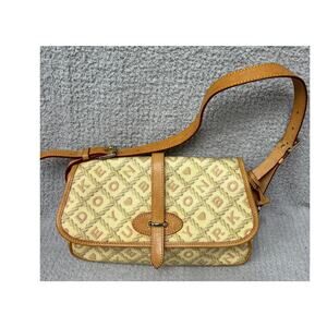Dooney & Bourke Vintage Cream Signature Print Canvas Shoulder Bag #66646